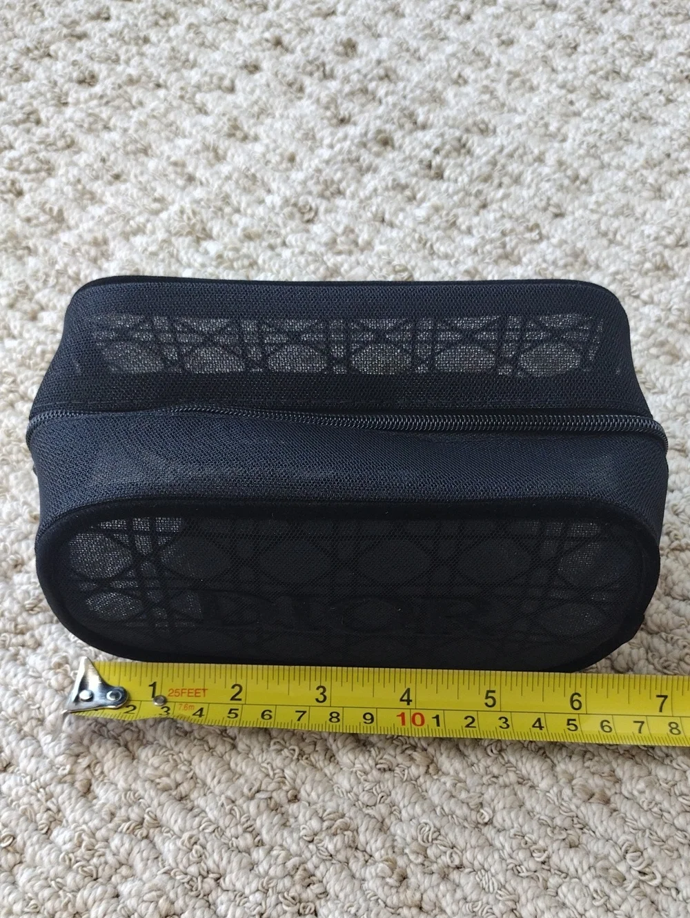Dior Black Mesh Logo Pouch - Picture 7 of 12